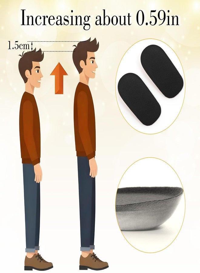 Yuanchu 2 Pairs 1/2 Inch Silicone Heel Lifts for Shock Absorption, Heel Pads Cushions Height Increasing Insoles Soft Shoe Lifts for Women Men Comfort Half Foot Insoles for Uneven Legs Heel Pain - Image 4